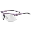 Image de Uvex aerios S V   lunettes de sport étroites et ultralégères à teinte automatique pour adultes avec traitement anti-buée et branches soft   violet mat/fumé   taille unique