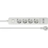 Image de DeLOCK Bloc multiprise 4 Prises avec parasurtenseur et Chargeur USB Blanc