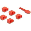 Image de DeLOCK 20929 bloqueur de port Bloqueur de port + clé RJ-45 Rouge Plastique 11 pièce(s)