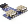 Image de DeLOCK 9-Broches 2.54 mm/2 x USB 2.0 - Adaptateur pour Câble (1 x 9-Broches 2.54 mm, 2 x USB 2.0-A, Femelle/Femelle, Noir, Bleu, Argent)