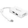 Image de DeLock 61768 Adaptateur Mini-Displayport vers HDMI/DVI/DP 0,24 m Blanc