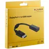 Image de DeLock Adaptateur DP mâle vers HDMI femelle Noir 22,5 cm