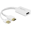 Image de DeLOCK 62496 - adaptateur pour cable (HDMI-A, USB-A, Displayport, mâle/femelle) couleur blanc