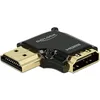 Image de DeLock Adaptateur HDMI High Speed avec Ethernet # HDMI A femelle > HDMI A mâle 4 K coudé à 90 ° Gauche Noir