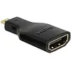 Image de DeLOCK Adaptateur à Grande Vitesse HDMI avec Ethernet   Fiche mâle Micro D HDMI > Prise Femelle HDMI-A 4K Noir