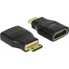 Image de DeLOCK Adaptateur HDMI High Speed avec Ethernet   HDMI Mini C Mâle > HDMI A Femelle 4 K Noir