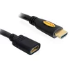Image de DeLOCK Rallonge HDMI Fiche mâle HDMI-A, Prise Femelle HDMI-A 1.00 m Noir 83079 4K UHD, Contacts dorés Câble HDMI