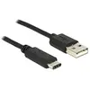Image de DeLOCK 0.5m, USB2.0-A/USB2.0-C câble USB 0,5 m USB A USB C Noir - Câbles USB (USB2.0-A/USB2.0-C, 0,5 m, USB A, USB C, 2.0, Male connector / Male connector, Noir)