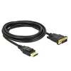 Image de DeLOCK   Câble vidéo   Single Link   DisplayPort (M) à DVI-D (M)   DisplayPort 1,2 A   3,0 m   Passif   Noir (85314)