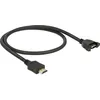 Image de Delock Câble HDMI A vers A mâle vers femelle Montage 4K 30 Hz Noir 0,50 m