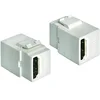 Image de DeLOCK HDMI-f/f-Cable Adaptateur pour (HDMI/HDMI Femelle/Femelle Couleur Blanc Or)