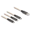 Image de DeLOCK Câble de Chargement USB RGB 3 en 1 Type-A vers Lightning/Micro USB/USB Type-C, 1,20 m