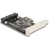 Image de Carte PCI Express x1 vers 2 x connecteurs USB internes 5 Gbps, Carte d''interface