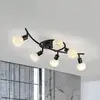 Image de JUST LIGHT. GmbH JUST LIGHT. Plafonnier Loki, à 6 lampes, noir, fer, verre