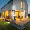Image de JUST LIGHT. GmbH JUST LIGHT. Applique d'extérieur LED à détecteur Amin, batterie noire Alu