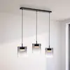 Image de JUST LIGHT. GmbH JUST LIGHT. Suspension LED Elio, verre fumé, à 3 lampes, noir