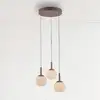 Image de JUST LIGHT. GmbH Suspension LED Nami, à 3 lampes, ronde, couleur sable, blanche, verre, fer