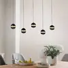 Image de SCHÖNER WOHNEN suspension LED Lini noire à 5 lampes longue 3 000 K