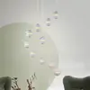 Image de Schöner Wohnen suspension LED Lini blanche à 10 lampes rondes, 3 000 K