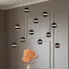 Image de Schöner Wohnen suspension LED Lini noire à 11 lampes, longueur 3000K