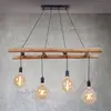 Image de JUST LIGHT. GmbH Suspension Edgar en bois, à 4 lampes