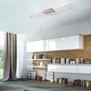 Image de JUST LIGHT. GmbH Plafonnier LED Iven, à intensité variable, acier/bois, 110x25cm