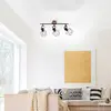 Image de JUST LIGHT. GmbH Plafonnier Jaro réglable noir/bois à 3 lampes