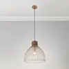 Image de JUST LIGHT. GmbH Suspension Alami bois de manguier laiton mat à 3 lampes.