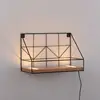 Image de JUST LIGHT. GmbH Applique murale LED Board avec étagère en bois, 30x15cm