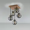 Image de JUST LIGHT. GmbH Plafonnier Green Widow, boules de verre, à 5 lampes
