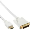 Image de InLine 17665U Câble HDMI DVI mâle vers DVI 18+1 mâle Blanc/doré 5 m