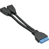 Image de InLine 33445I Câble Adaptateur 2 Prises Femelles A vers Prise mâle USB 3.0 19 pôles