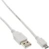 Image de InLine 1.5m USB 2.0 A-microB m/m câble USB 1,5 m USB A Micro-USB B Blanc - Câbles USB (1,5 m, USB A, Micro-USB B, 2.0, Male connector / Male connector, Blanc)