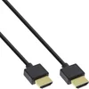 Image de InLine 17502s HDMI Premium Superslim Câble A vers A Haute Vitesse avec Ethernet 1,8 m Noir/Or
