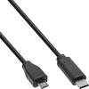 Image de InLine USB C/USB Micro-B, 2 m câble USB USB 2.0 Micro-USB B Noir