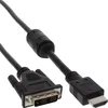 Image de InLine 17659 HDMI mâle à DVI 18 + 1 mâle Câble Adaptateur, 19 Broches avec ferrite, Noir 0,5 m