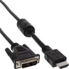 Image de InLine 17664 HDMI 19 Broches mâle vers DVI 18 + 1 mâle Câble Adaptateur, 1,5 m, avec ferrite Noir