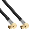 Image de InLine 69101G câble coaxial 1 m F Noir, Or, Gris - Câbles coaxiaux (1 m, F, F, Male connector / Male connector, Courbe, Courbe)