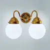 Image de Berliner Messinglampen Applique murale Larry II, laiton, verre soufflé à la bouche