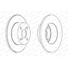 Image de FERODO DDF1487 2x Disque de frein Arrière Ø240mm Hauteur: 59,7mm Épaisseur: 10mm Cercle de percage -Ø: 100mm plein