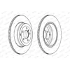 Image de FERODO DDF2085C-1 2x Disque de frein Arrière Ø366mm Hauteur: 75mm Épaisseur: 20mm Cercle de percage -Ø: 120mm ventilé