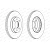 Image de FERODO DDF2089C 2x Disque de frein Avant Ø256mm Hauteur: 43,8mm Épaisseur: 22mm Cercle de percage -Ø: 100mm ventilé Compatible avec HYUNDAI i20 3/5 portes GB, IB, KIA RIO III UB