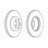 Image de FERODO DDF1061C-1 2x Disque de frein Avant Ø320mm Hauteur: 82mm Épaisseur: 30mm ventilé