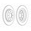 Image de FERODO BRAKE DISC, DDF1299C, REAR, FOR ABARTH GRANDE PUNTO 2007-2010, OE-MATCHING QUALITY, SMOOTH & QUIET PERFORMANCE