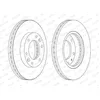 Image de FERODO DDF1612C 2x Disque de frein Avant Ø300mm Hauteur: 54mm Épaisseur: 28mm ventilé Compatible avec KIA CARNIVAL II GQ CARNIVAL/GRAND CARNIVAL III VQ