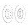 Image de FERODO DDF1741C 2x Disque de frein Arrière Ø251mm Hauteur: 40,5mm Épaisseur: 10mm Plein Compatible avec ALFA ROMEO MITO 955 4C Coupe 960