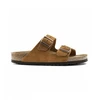 Image de Birkenstock pour femme. 1009527 Sandales en Cuir Arizona Semelle souple (Coupe Étroite) marron (37), Boucle, Casuel