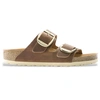 Image de Birkenstock pour femme. 1011073 Sandales en Cuir Arizona Big Buckle Leoi (Coupe Étroite) marron (38), Plat, Aucun, Casuel