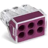 Image de limite de Wago 773 106 6 Way Transparent solide et Stranded Push connecteur de fils, Violet
