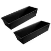 Image de Zenker 9808350 Lot de 2 Moules à cake rectangulaires, moule à pain, moule à pain de mie, moule à gâteau rectangulaire, moule à pâtisserie, acier, noir, 25 x 11,5 x 7 cm